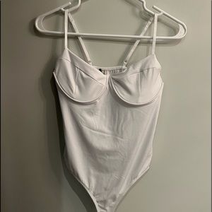 White bustier bodysuit